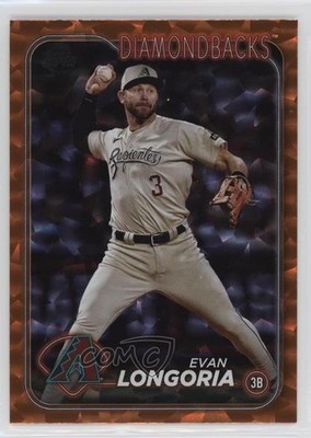 2024 Topps Series 1 Orange Crackle Foil 51/299 Evan Longoria #304 0g4