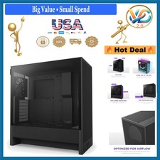 H5 Flow 2024 Compact ATX Mid Tower Gaming Case Black 2 Fans Radiator Support