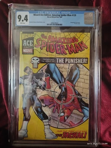 CGC 9.4 Wizard Ace Edition: Amazing Spider-Man #129 (Marvel Comics April 02) Pun