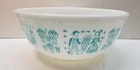 Vintage Pyrex #404  4 Quart Mixing Bowl Turquoise Blue Amish Butterprint Pattern