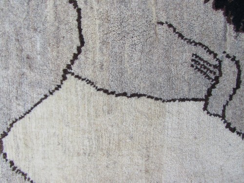 Vintage Traditional Hand Made Oriental Gabbe Wool White Rug 137x83cm Animal Lion - Picture 7 of 9
