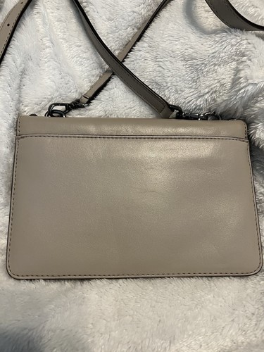 Michael Kors Sloan Studded Gusset Leather Crossbody Bag Grey - Picture 16 of 18