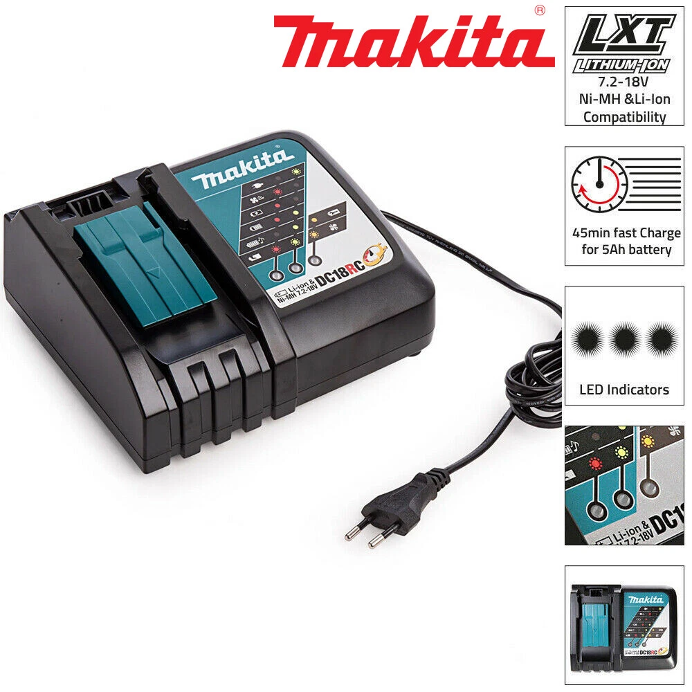 Makita DC18RC Lion 7.2V 18V Fast Battery Charger 220 240V EU