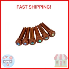 Blisstime 6pcs Rosewood Guitar Bridge Pins Inlaid Abalone Dot Acoustic Guitar Re