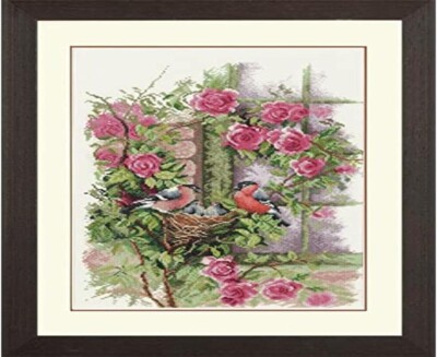 LANARTE KREUZSTICH-SET - NEU UND KOMPLETT - NISTENDE VÖGEL PN-0008020