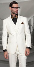 Men Ivory Cream Slim Fit Suit Grooms Tuxedo Wedding Party Wear Coat Pant Vest