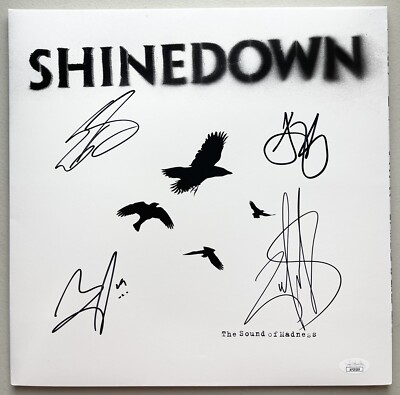 SHINEDOWN SIGNED SOUNDS OF MADNESS WHITE VINYL ALBUM LP JSA COA