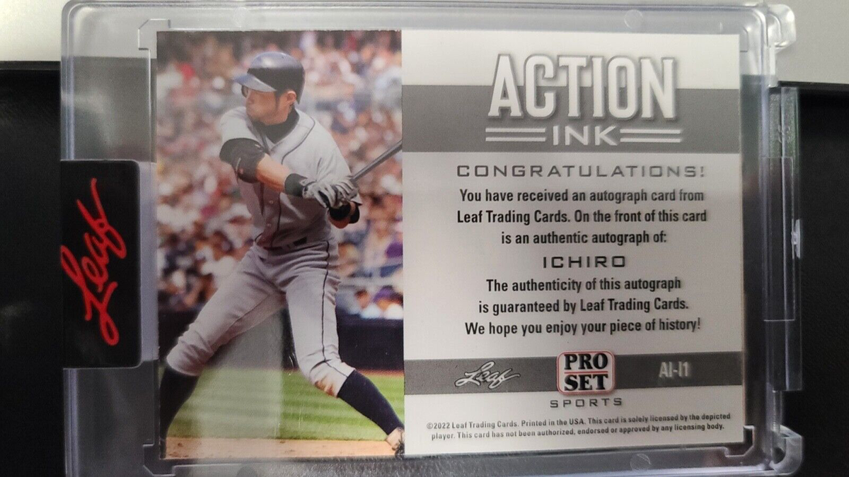 5 Ichiro Suzuki 2022 Leaf Pro Set Sports Action Ink Auto Navy Blue