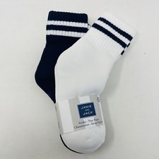 Janie and Jack Toddler Boys Size 2T-3T 7-9C Athletic Striped Crew Socks 2 Pack
