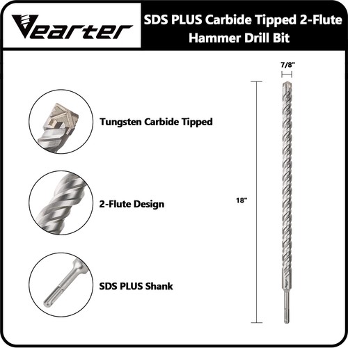 5/16 ~ 1-1/8 x 18 Zoll lang SDS PLUS Beton Mauerwerk Bohrhammer Hartmetall Bohrereinsatz - Bild 7 von 39