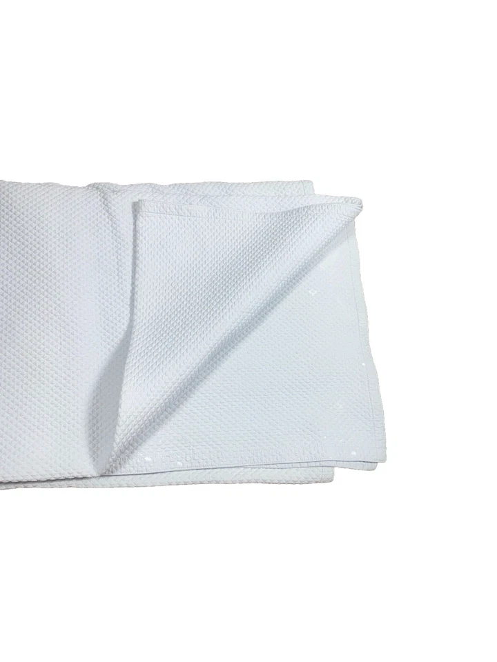 Restauración Hardware Gofre Cortina de Ducha Azul Claro *Manchas* Algodón Lujo Foto 2 de 4