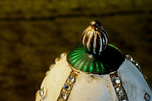 Vintage Hinged Cloisonne Jewelled Enamel Rhinestone Diamante Egg - Picture 3 of 11