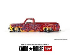 Mini GT Kaido House 1:64 Chevrolet Silverado Dually on Fire V1 Red with Flames
