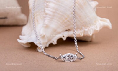 Lab Grown Diamond Unstoppable Women Mother Chain Necklace Jewelry 18K White Gold