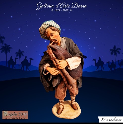 Nativity scene, terracotta by Angela Tripi, consisting of 15 pieces. H 18 cm - Picture 6 of 16