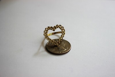 10 Karat Gelbgold massiv Gold Herz Ring 2 Größen