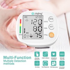 LCD Digital Wrist Blood Pressure Monitor Automatic Machine Tester BP Cuff White