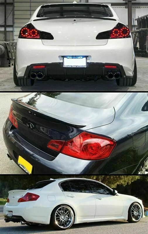 FOR 07-15 INFINITI G25 G35 G37 Q40 4-Door SEDAN CARBON FIBER STYLE TRUNK SPOILER - Image 3 of 4