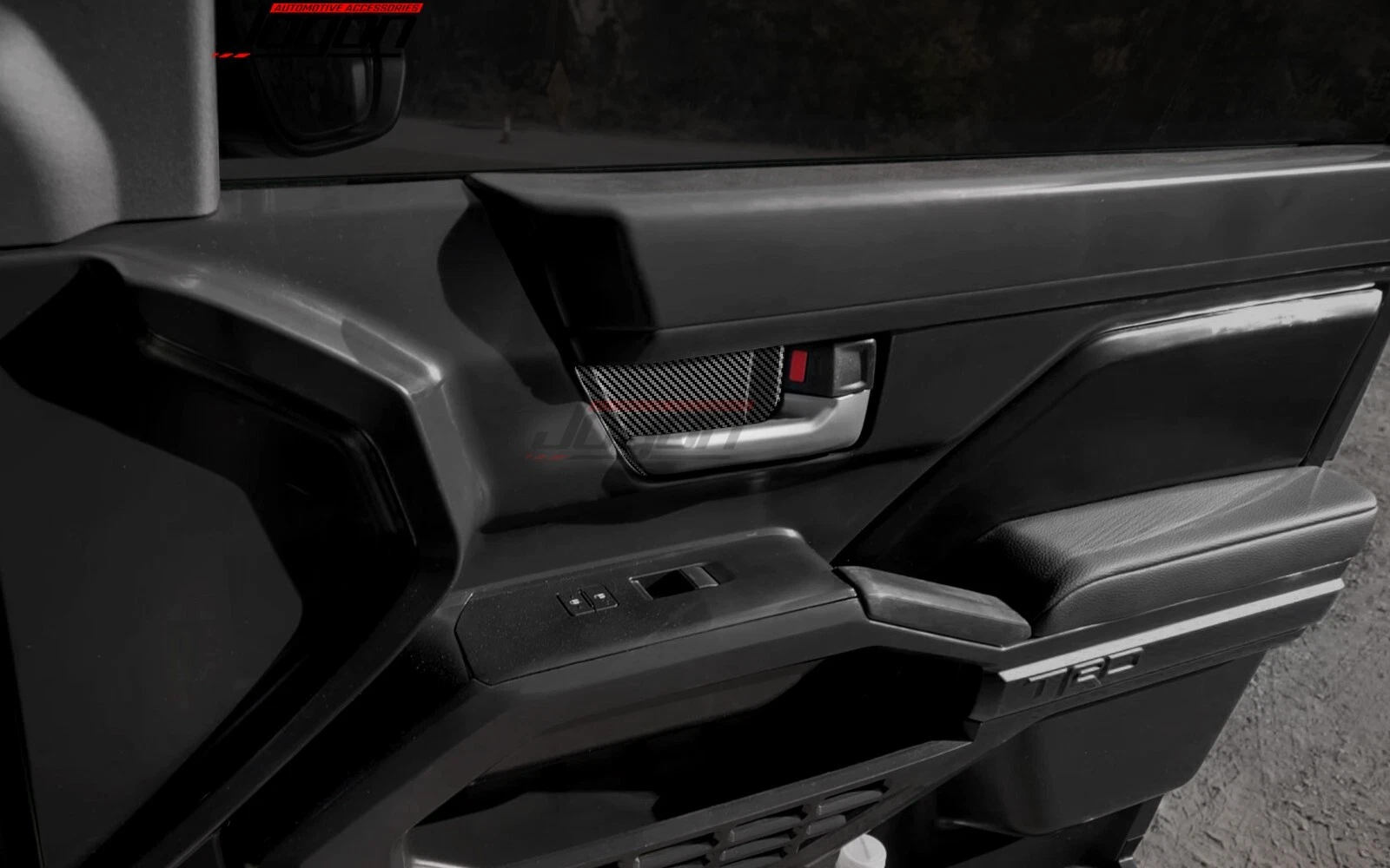 4PC Carbon ABS Front Rear Door Handle Cover Trim For Toyota Tacoma TRD Pro 2024+ - Picture 2 of 13