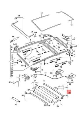 AUDI Q7 4LB 1 SET ROLLER BRACES WITH GLIDES LIGHT GREY 4L0898921AT38 07-14