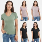 Women Merino Wool & Tencel Basic Lightweight T-Shirt Crew Neck Short Sleeve Tee