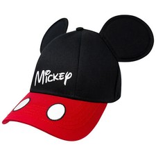Mickey Mouse Ears Classic Black And Red Snapback Hat Black