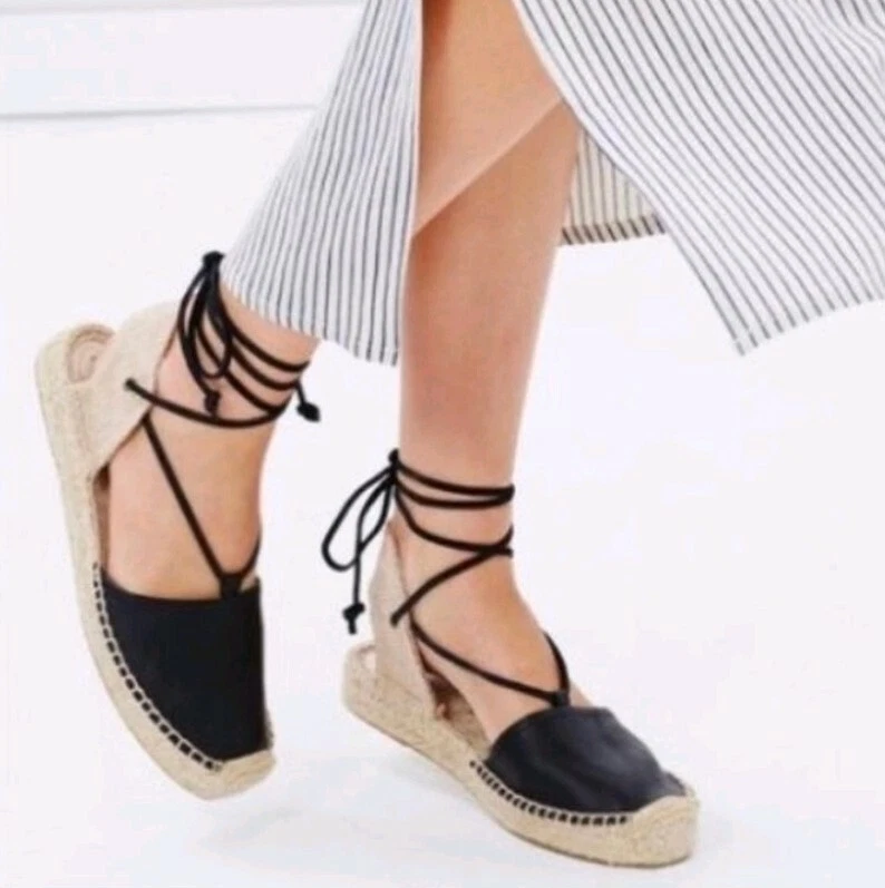 Soludos black sales leather espadrilles