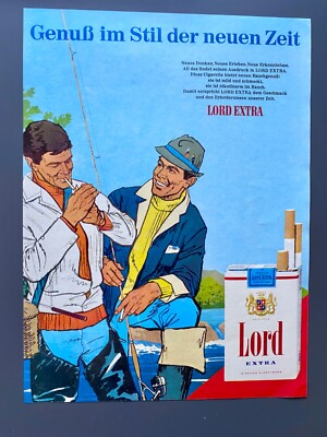 Lord Extra Cigarette Angler 60s retro 1966 Vintage Ad Werbung Reklame