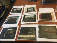 LOT OF 8 SUPER RARE GLASS NEGATIVE PHOTOS POLITICAL ADVERTISING MAGIC SLIDES