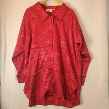 Victoria's Secret women Night Shirt Gold Label Vintage Red M/L Floral Embossed