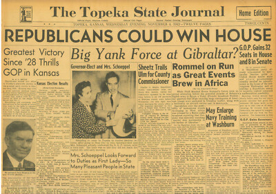 11-1942 November 4 Rommel on the run El Alamein Montgomery Gibraltar ...