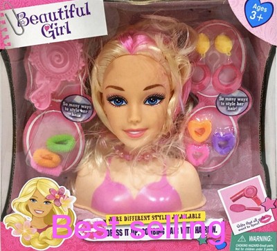 Doll Head Fashion Glamour Hair Styling Dolls Play Set Kids