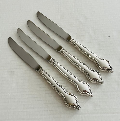 International Silver Silverplate Wakefield 4 Dinner Knives Stainless Blade