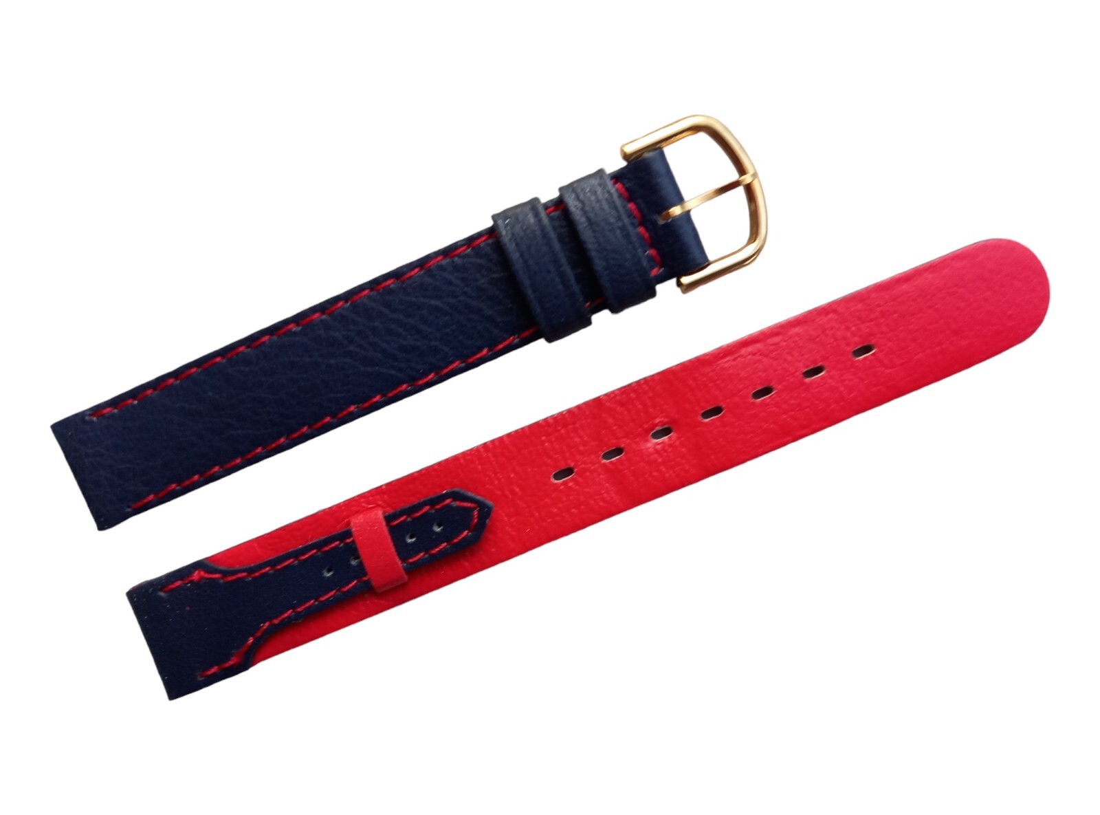 Bracelet montre cuir fait main 12mm création unique bicolore passion