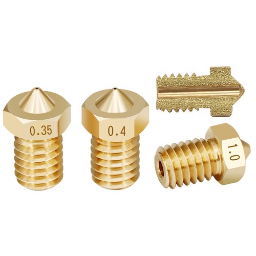 Düse V5 V6 0.1mm ~ 1.2mm Nozzle für 3D Drucker CNC 1.75mm/3mm Messing M6 Gewinde - Afbeelding 2 van 6