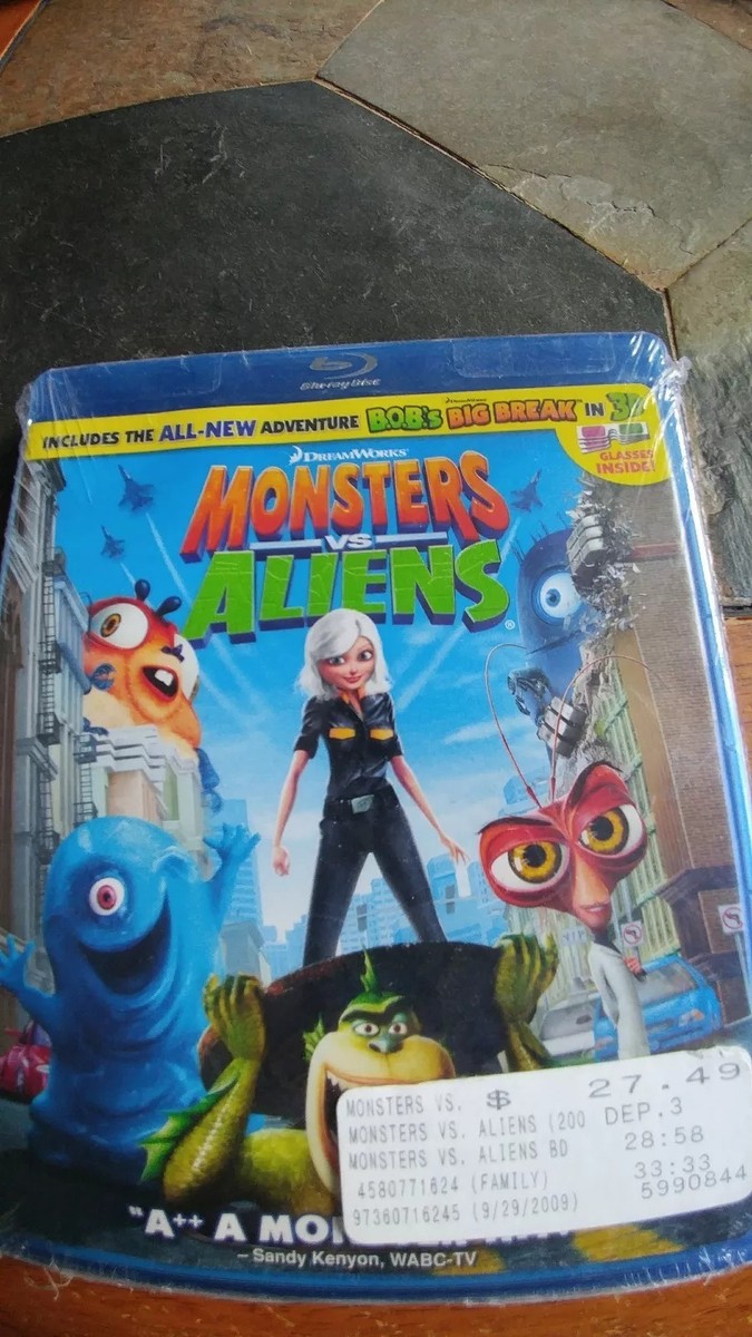 Monsters Vs. Aliens BLU RAY (Incl B.O.B.'s Big Break in 3D: 4 3D