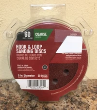 2494904 5 in. Aluminum Oxide Hook & Loop Sanding Discs 60 Grit Coarse 50 Pk