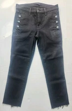 J BRAND Jeans Womens 27 Black Zion Button Pocket Mid Rise Skinny Fearless 117965