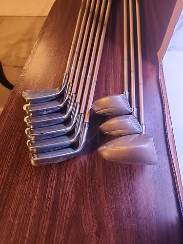Powerglide Titanium Fusion Set 1,3,5 Woods 5,7,8,9 Iron Pitching and Sand Wedge - Picture 2 of 16