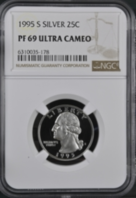 1995 S Silver Washington 25¢ NGC PF 69 Ultra Cameo | eBay