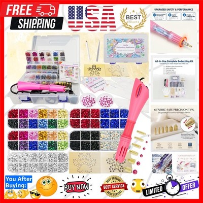 Hot Fix Rhinestone Applicator Tool Kit, 8600Pcs 3/4/5mm Glass Hotfix Rhinesto...