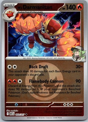 N's Darmanitan 033/217 Energy Symbol Pattern Uncommon ME: Ascended Heroes NM