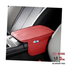 Car Center Console Cover, Soft Leather Stylish Vehicle Seat Armrest Wine Red