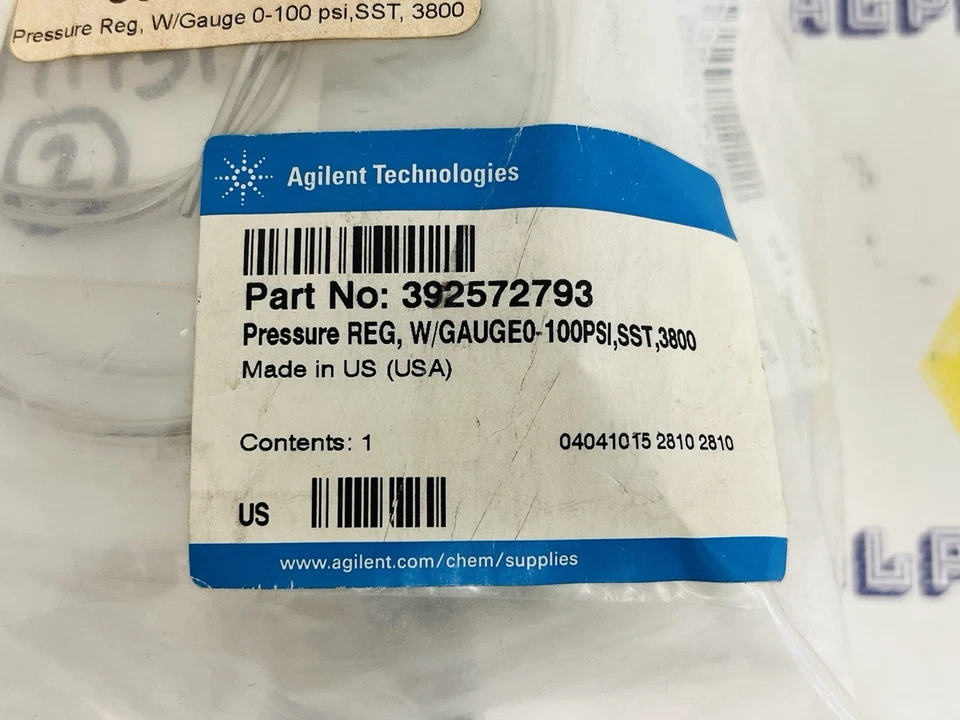 Agilent 392572793 Pressure REG, W/Gauge 100 PSI - Image 2 of 4