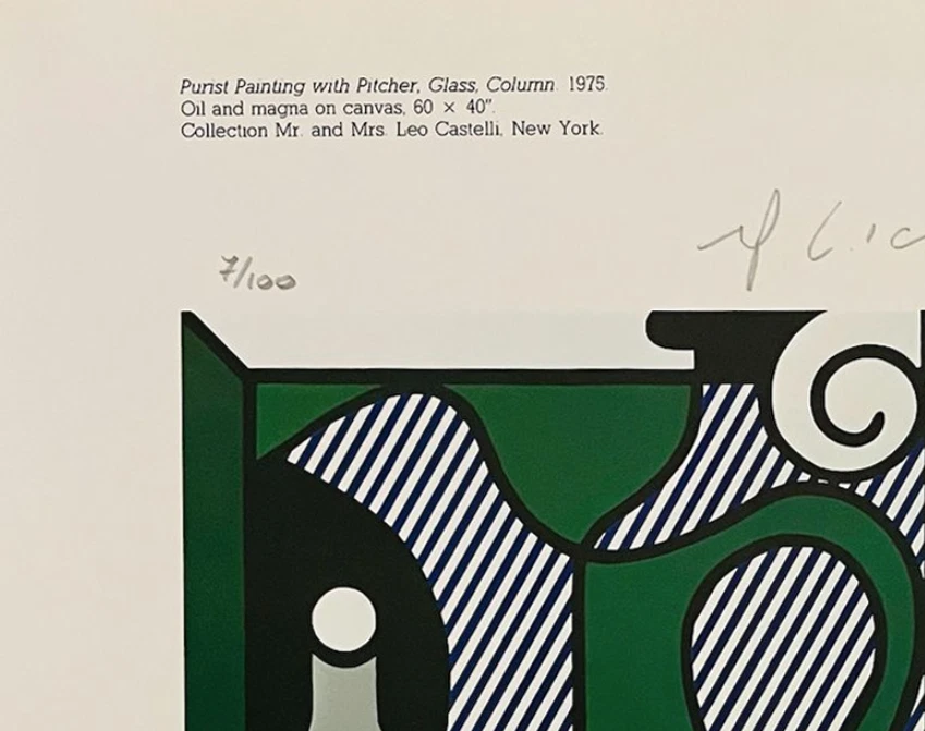 Impresión original firmada a mano por Roy Lichtenstein con certificado de autenticidad y +$3.500 USD de valoración Foto 3 de 4