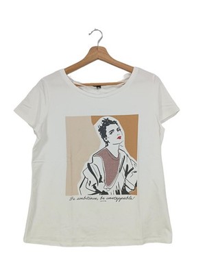 COMMA Print-Shirt Damen Shirt Gr. DE 36 weiß Casual-Look