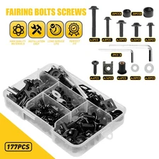177x Fit Honda/Yamaha M6 Motorcycle M5 Complete Fairing Bolts Kit Screws Nut Set