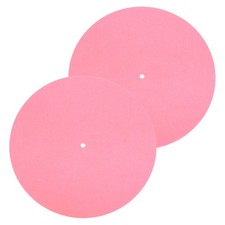 2 Pcs Record Player Mat, 12 Inch Turntable Mat 3mm Felt Turntable Pad, Pink