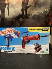 NERF Fortnite Dual Pack LP  Flint-Knock Blasters with 6 Elite Foam Darts - New 