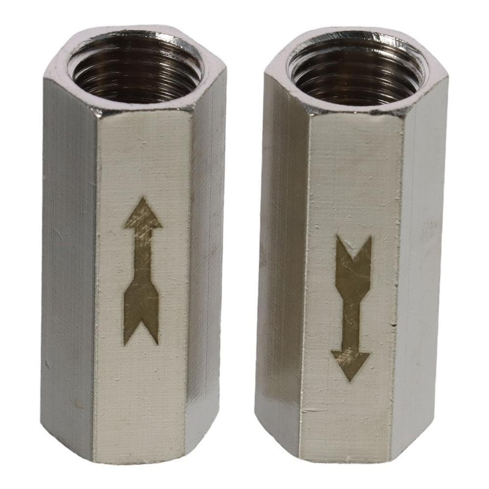 2 PCS G1/4 Nickel-Plated Copper One-Way Air Check Valve for Air Pump in Silver